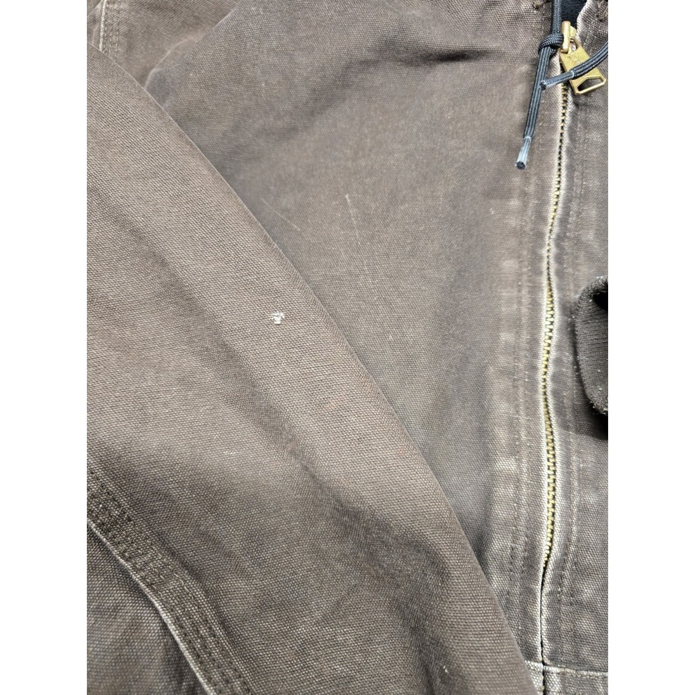 Carhartt Jacket Mens 3XL Vintage Brown J130 Quilted Lined Hooded Distressed‎ - Picture 7 of 16